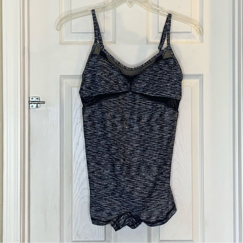 Lululemon Drop It Like It's Hot Leotard Dramatic Static White Black Size 10